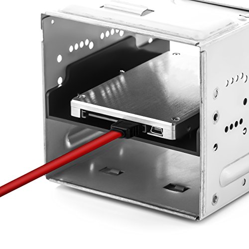 Einbaurahmen für 2,5″ Festplatten / SSD’s auf 3,5″ Adapter Wechselrahmen Mounting Frame – Hartplastik – Halterung Schienen inkl. Schrauben SATA Kabel und Stromadapter - 6