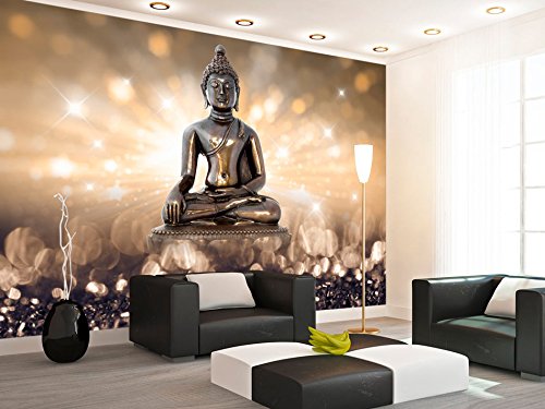 FOTOTAPETE 350×245 cm – VLIES TAPETE PREMIUM – PROFI QUALITÄT – 3 Farben zur Auswahl – Top moderne Wanddeko – Wandbilder XXL – Riesen Wandbild – Top Design Tapete – Neue exklusive Edition mit noch besser Druckauflösung – Deutsches Premium Vlies – Buudha h-C-0011-a-b - 2