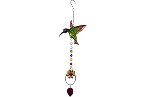 BXITHNR Crystal Rainbow Suncatcher Predator Colibrí Ornamento Vida Adornos, Colgantes de Cuentas de Chakra Colgantes para Ventana y Jardín