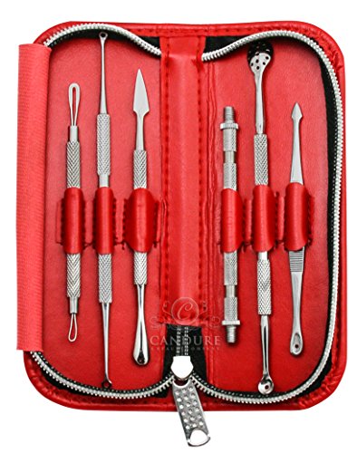 Komedonenquetscher – Mitesserentferner – Pickelentferner Set – Akne Extraktoren – 6 Stücke Edelstahl - 3