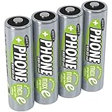 LIEFERUMFANG: 4x Mignon AA Telefonakkus 800 mAh 1.2V HR6 / Aufladbare Batterien AA für Telefon ohne Memory-Effekt