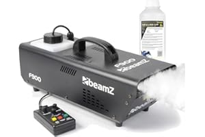 beamz F900 Fazer Haze Machine Kit with Wired Remote Control & 1L ECO Smoke Fluid – 900W Compact Hazer Smoke Machine for Party, Events, Stage & DJ Effects
