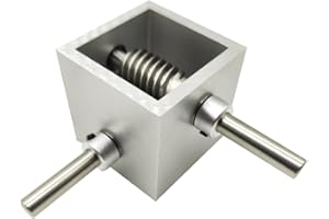 PGFUN 5:1 Right Angle Worm Gearbox 90° Angle Drive Steering Gear Reducer 20T Reduction Gearbox Simple Mechanical DIY Module with 8 mm Shaft