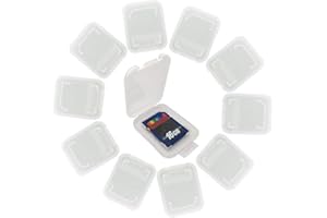 DIVISTAR 10 Pack Memory Card Plastic Storage Case for SD MMC/SDHC PRO DUO (memory card not included) (1.9" x 1.5" x 0.3")
