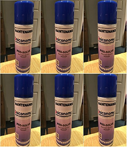 uniconomy Pro-Solve heavy duty solvent degreaser - removal of dirt, grease, brake fluid, brake and clutch lining dust from vehicle clutches, brake drums, shoes, discs and callipers (6 cans)