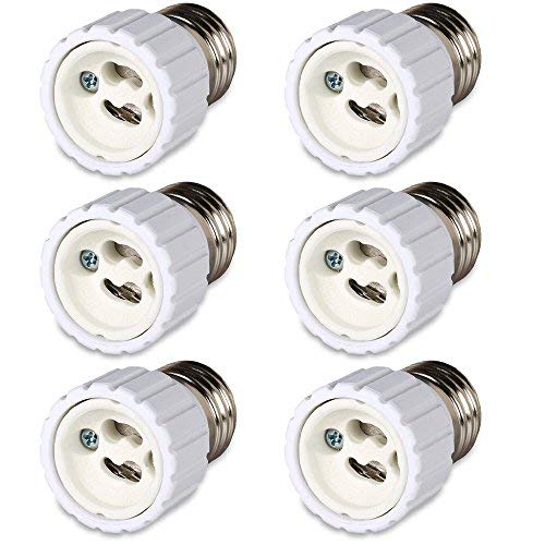 LONGYEE (TM): Base adaptadora de bombilla, 6 bayonetas BC E27 a GU10