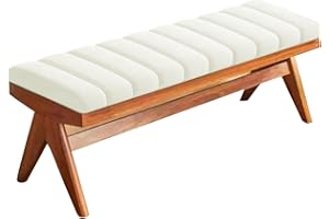 Yekuhe Bench Cushion Outdoor 2/3 Seater 130 x 50 120cm x 35cm 150x40 Seat Cushions Indoor, Velvet Bay Window Cushion, Anti-cat Scratch with Zipper and Non Slip Bottom(Beige,100x30cm x5cm Thick)