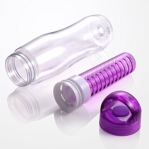 Wasserflasche banqiao 750 ml Frucht Infuser Wasser-Flasche Trinkflasche mit Früchtebehälter Kunststoff Trinkflasche Sport Sportflasche Auslaufsicher Trinkflaschen BPA Frei Infuser mit Tragehenkel - 4