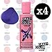 Crazy Colour Semi Permanent Hair Dye By Renbow Hot Purple No.62 (100ml) Box of 4
