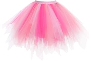 Timormode Tutu Dance Classique Jupe Ballet Courte en Tulle Jupon pour Robe Vintage Couleurs Variées