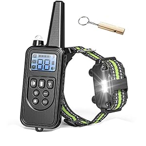 Havenfly Upgraded Collar Remote 4 Modos de Trabajo con Seguimiento Light/Beep/Vibration/SK Totalmente Impermeable y Recargable SK Collar