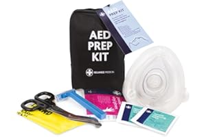 Reliance Medical AED Emergency Prep Kit for Emergencies, Essential Items for Defibrillator Use, Compact Black Bag with Belt Loop, Single Unit