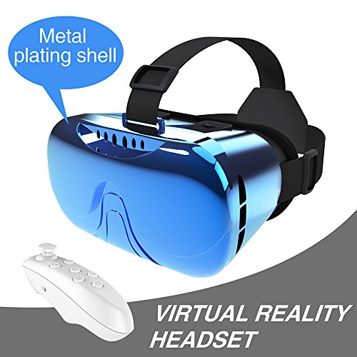 3D VR Brille , ABS Metallisierung 3D Virtuelle RealitÃ¤t Brille Virtual Reality Brille Video Box FÃ¼r VR Spielen und 3D Filme Kompatibel mit iPhone 6S , 6 Plus , 5S Samsung S8 , S7 & 4 ~ 5.5 Zoll Smartphones, Blau