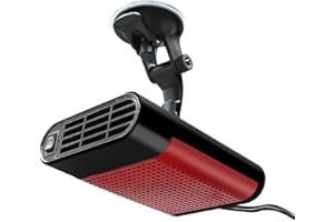 Baceyong 150W Ventilatore per Auto Portatile 12V Riscaldatore per Auto Sbrinatore per Auto Sbrinatore per Parabrezza Girevole a 360 ° con Supporto a Ventosa