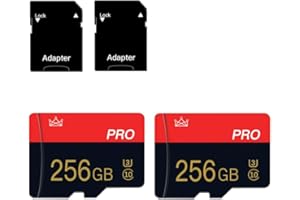 NUOYITKJ 2 Pack Speicherkarte 256GB Klasse 10 mit Adapter Hochgeschwindigkeitsspeicherkarte für Tablet, Kamera, Drohne