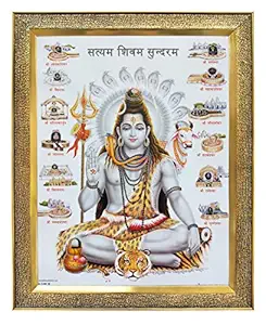 Koshtak Shiva/Shiv/bholenath ji All Jyotirlinga shivling Photo Frame with Unbreakable Glass for Wall Hanging/Gift/Temple/puja Room/Home Decor and Worship