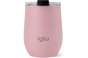 iglu Reusable Coffee Cup | Thermal Insulated Stainless Steel Travel Mug with Lid | 12oz / 340ml Mugs | Double Walled - Great For Hot & Cold Drinks | His & Hers Premium Eco-Friendly Gift Himalayan Pink