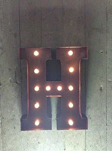 LED Carnival Circus Light Up Metal Letter H Wall Sign - Wall Mounted or Free Standing