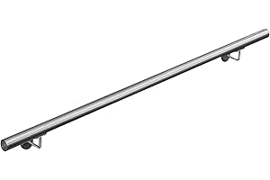 LAGENTO V2Aox Handlauf Treppengeländer aus Edelstahl, Durchmesser: 4,2 cm, Rostfrei & Wetterfest, Inklusive Montagematerial, Halter, Länge: 180 cm
