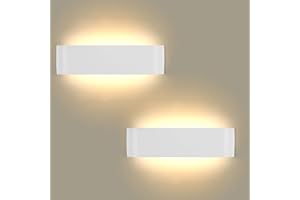 Lightess 2 sztuki lamp ściennych LED do wnętrz, nowoczesne lampy ścienne, białe światło Up Down, oświetlenie ścienne, ciepła biel, oświetlenie schodów, 16 W, IP44, do salonu, sypialni, korytarza,