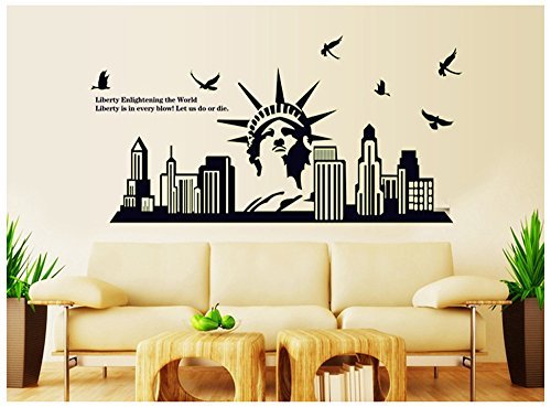 ufengke® Nueva York Paisajes Urbanos Estatua de La Libertad Pegatinas de Pared Fluorescencia Brillan en La Oscuridad, Sala de Estar Dormitorio Removible Etiquetas de La Pared / Murales