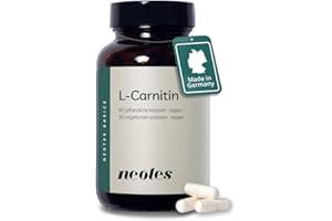‎NEOTES neotes L-Carnitin Kapseln – 1000 mg L-Carnitin Tartrat pro Tagesdosis - Hochdosiert 90 Kapseln für 45 Tage – Vegan & Ohne Zusätze – Für Sport & Energie