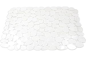 GUODUN 30 x 40 cm di grandi dimensioni in plastica morbida a forma di ciottolo per lavello, tappetino da tavolo per asciugare il lavello, accessorio da cucina (trasparente)
