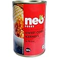 Neo Sweet Corn Kernels 420g Tin I P1 I Use as topping for Pizza, Pasta, Salads,Sandwich, Burger I Low Fat Ready-To-Eat Healthy Snack, Source of Fibre I Nt. Wt. 420g / Dr. Wt. 285g (Pack of 1)