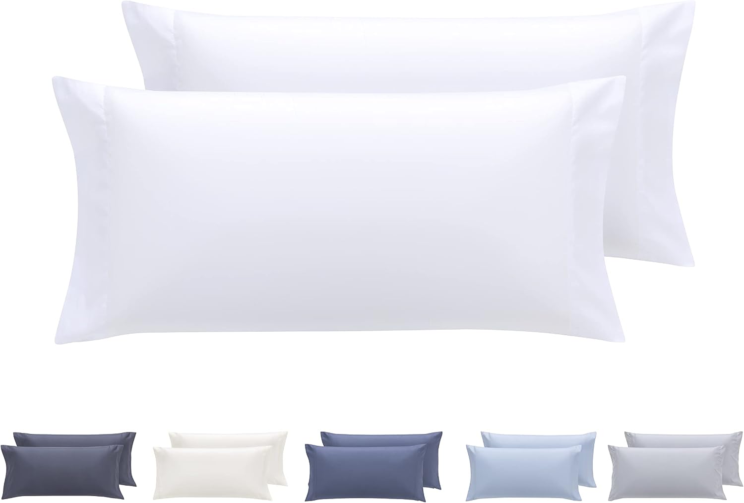 Todocama – Juego de 2 Fundas de Almohada, Microfibra Extra Suave, hipoalergénicas. Juego de 2-70x40 cm Blanco
