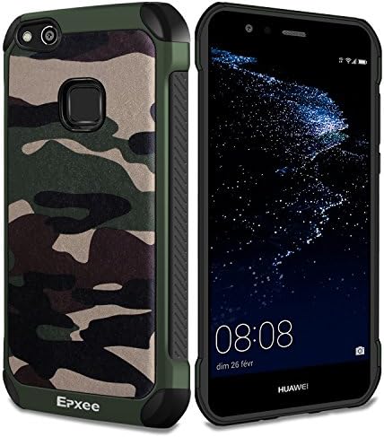 Huawei P10 Lite Case, Epxee Shockproof [Heavy Duty Protective] Silicone Bumper Phone Case Cover [for Huawei P10 Lite] - (Camouflage-001)