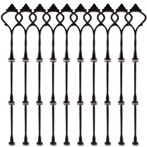 10 Set schwarz Metallstange Mittellochausstech 2 bis 3 Etage für Hochzeitstorte Etagere Tortenständer Tortenhalter Torten - 2