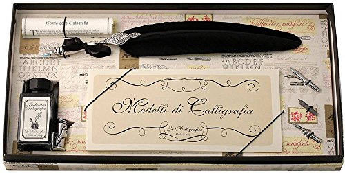 Preisvergleich Produktbild Schwarz Zinn Feather Quill Kalligraphie Starter Set von Coles Calligraphy