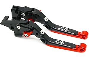 YP YuanPei Leviers d'embrayage de frein repliables Pour XJ 6 XJ6 DIVERSION 2009-2015 Leviers extensibles en aluminium Accessoires moto(Noir+rouge)