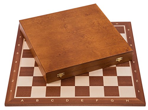 Square - Pro Schach Set Nr. 6 - Mahagoni LUX - Schachbrett + Schachfiguren Staunton 6 + Kasten Lux - Schachspiel aus Holz