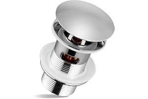 Ketaliria Universal Ablaufgarnitur Waschbecken mit Überlauf, Chrom Pop Up Ventil für Waschtisch & Ablaufventil Abflussgarnitur