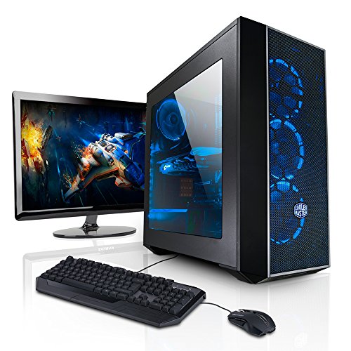 Megaport Komplett PC Gaming PC AMD Ryzen 5 1600X • 24" Monitor • Tastatur • Maus • Nvidia GeForce GTX1070 8GB • 250GB SSD Samsung 850Evo • 16GB DDR4 • Windows 10 • WLAN gamer pc computer komplettpaket