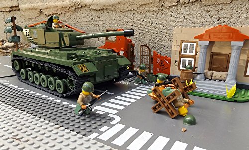 ★ World of Tanks 3008 – Bausteine US ARMY Panzer, 525 Teile, schwerer Kampfpanzer M46 PATTON, inkl. custom US ARMY Soldaten aus original Lego© Teilen ★ - 3