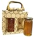 Produktbild artfromitaly Honigtasche aus Jute und Griffen aus Holz Zwei Fächer für Gläser bis zu 500 ml
