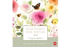HEYE KALENDER Marjolein Bastin: Schönheit der Natur Premium-Postkartenkalender 2023. Hochwertiger Tisch-Kalender mit 53 liebevoll illustrierten Postkarten. Kleiner Kalender 2023 zum Aufstellen
