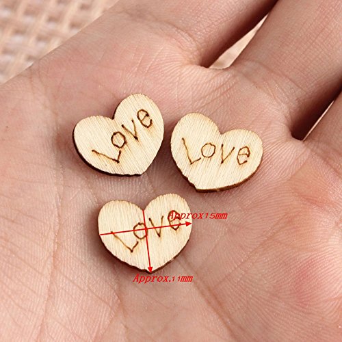150 Stk Hölzern Liebe Herz Knopf fur Hochzeit Tisch Decor Kunsthandwerk - 4
