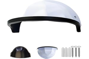 CTXSumTec Sun Rain Shade Camera Cover Outdoor, CCTV Security Camera Top Shield Protective Roof for CCTV Surveillance Camera Hikvision/Nest/Ring/Arlo/Dome/Bullet/Bell (Hemisphere White Black Cover)