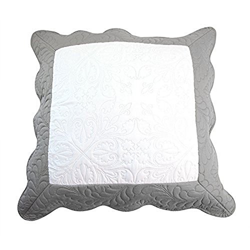 Nuances Du Monde - 3001005, Kissenuberzug , 60 X 60 Cm , Emma , Mikrofaser Zweifarbig , Weiss/Grau
