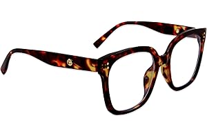 eModwey Lunettes de Lecture Anti-lumière Bleue pour Femme, Monture Surdimensionnée à la Mode, Lunettes de Vue Rondes, Lunette Gaming, pour Ordinateur et Gaming