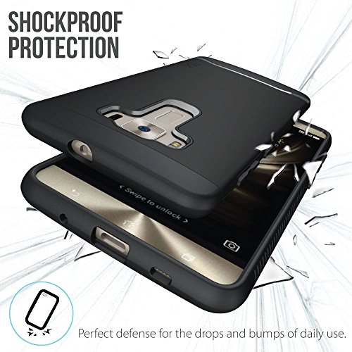 ZenFone 3 Deluxe Funda  Caja protectora TUDIA MERGE TAREA PESADA Protecci  n EXTREME de doble capa para ASUS ZenFone 3 Deluxe ZS570KL  Negro Mate 