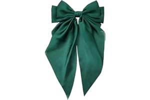 NYGGTYK 1 fermaglio per capelli con fiocco, accessori per capelli in tinta unita, accessori per capelli con nappa, grandi accessori per capelli da donna (verde)