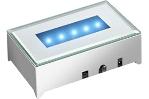 IFOLAINA LED Light Base Multicolor Pedestal Color Show Rectangle Stand Lighted Display Plate Battery Powered with Flat Top Surface for 3D Glass Art