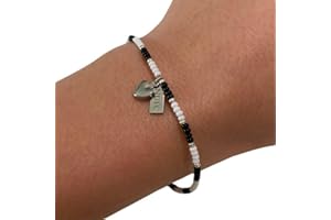 Beadlet Newcastle United Football Club Fan Beaded Bracelet With Tag & Heart Charm (Standard)