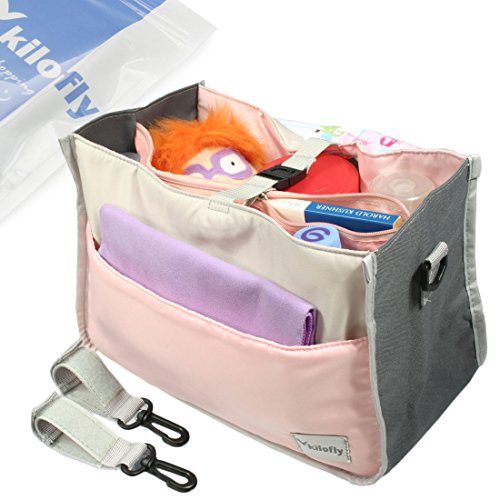 KF Baby Diaper Bag Insert Stroller Organizer, w/ Handle & 2 Attachable Straps