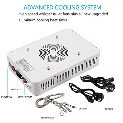 Niello® 300W LED Pflanzenlampe Full Spectrum Wachsen Licht mit Allen 12 Frequenzbändern und 60 Stück 5 Watt LEDs als Wachstumslampe, Wachstumslicht, Pflanzenlicht oder Hydrokulturen für Zimmerpflanzen Gemüse und Blumen mit IR UV 310*210*65mm - 3