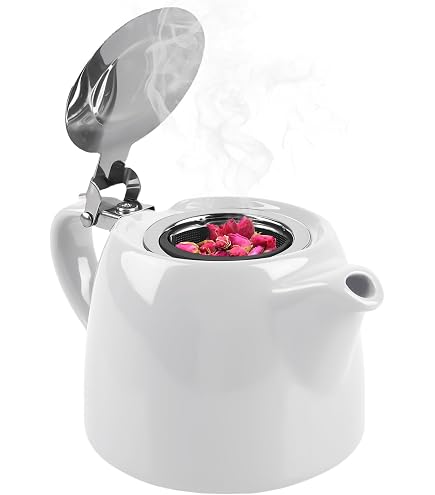 London Pottery Théière Ovale 3 Tasses Avec Infuseur – Grès Bleu Satiné – Filtre Breveté – Parfaite Pour Les Amateurs De Thé En Vrac